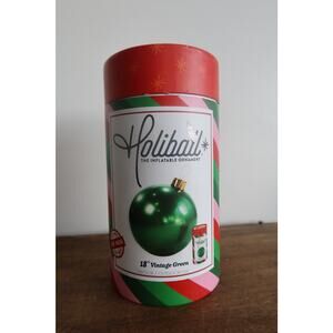 Set of 2 Holiballs 18" Vintage Green & 18" Classic Red Christmas Yard Decor NIB!